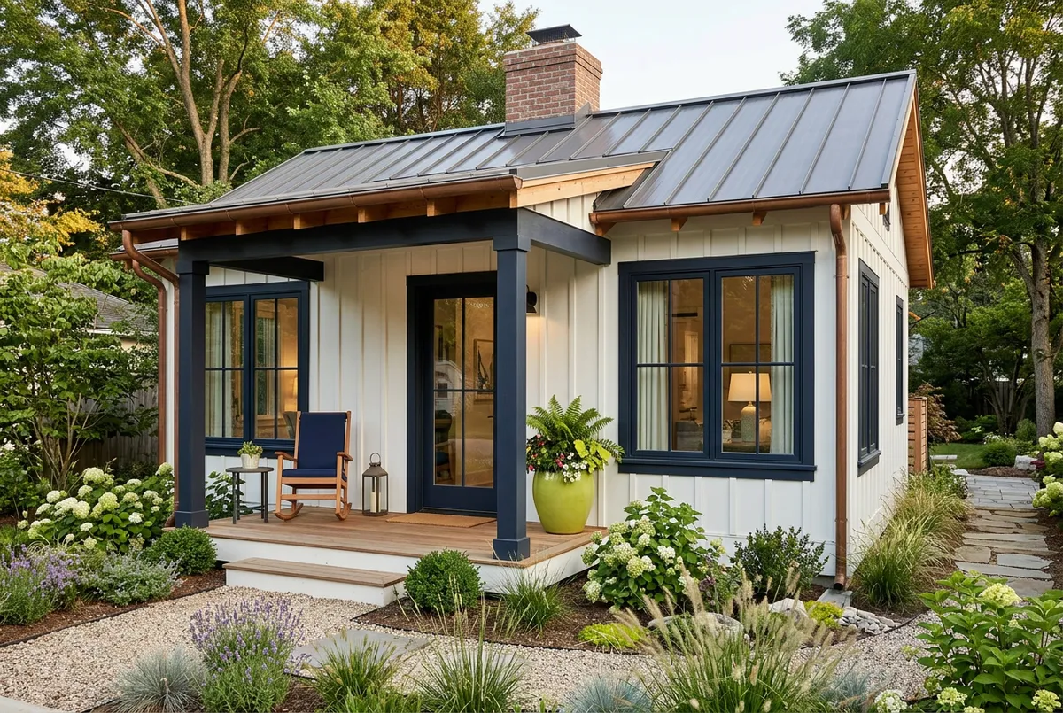 Rose Cottage 2-Bed 1-Bath Steel-Frame ADU Kit 444 Sq Ft exterior architecture