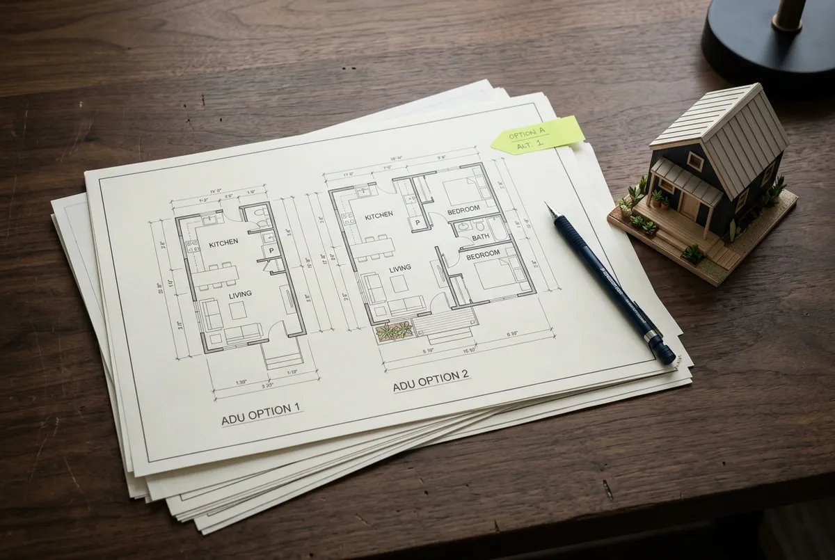 Architectural floor plans and customizable ADU designs