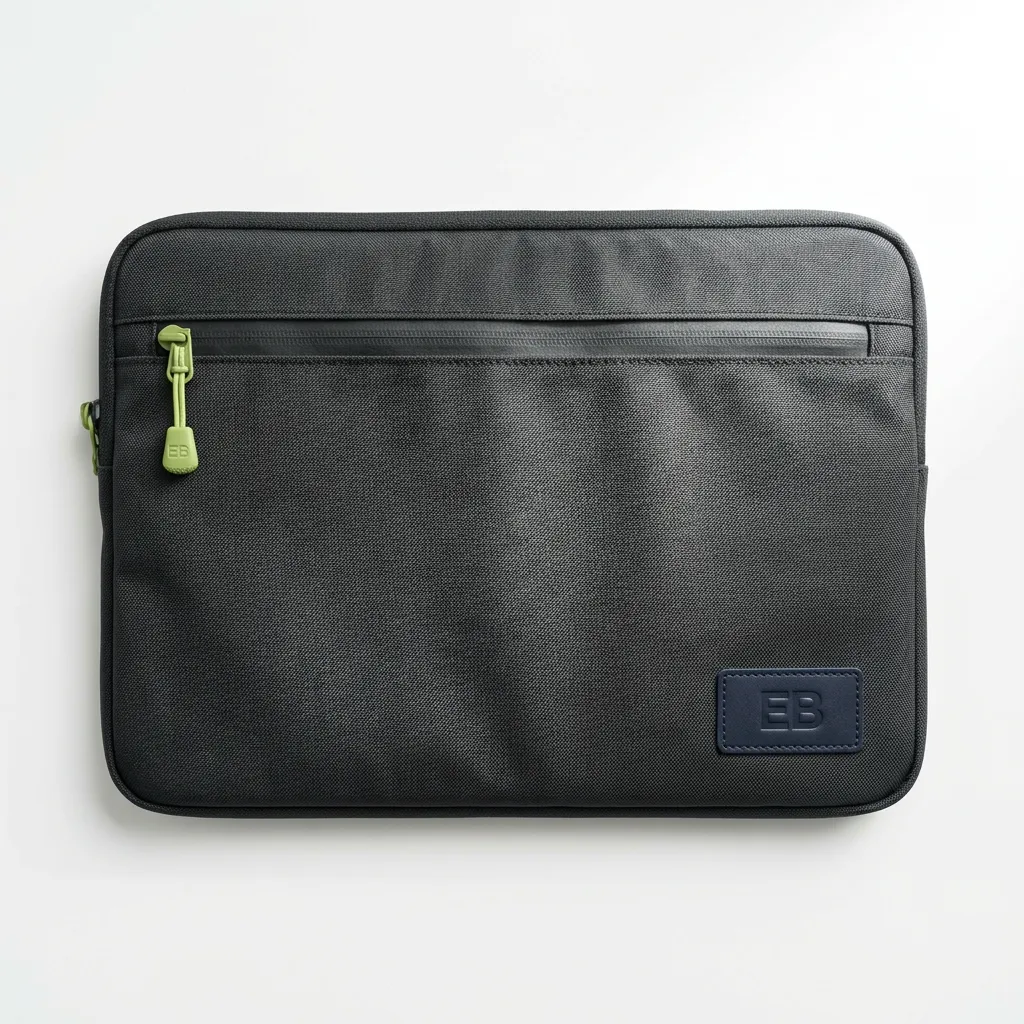 EB Weatherproof Tech Sleeve overhead flat-lay mockup