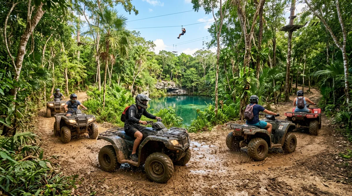 Cancun ATV, ziplines and cenote adventure