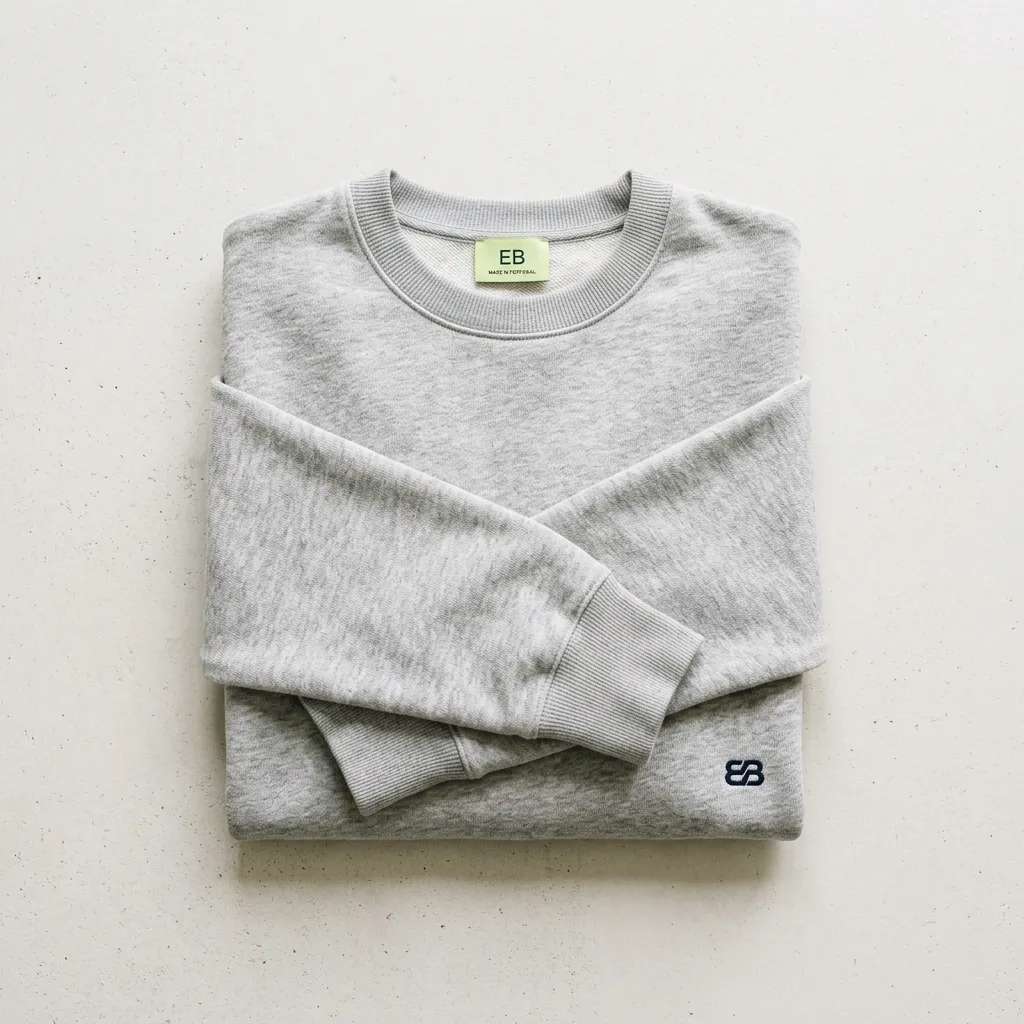 Minimalist Crewneck flatlay mockup