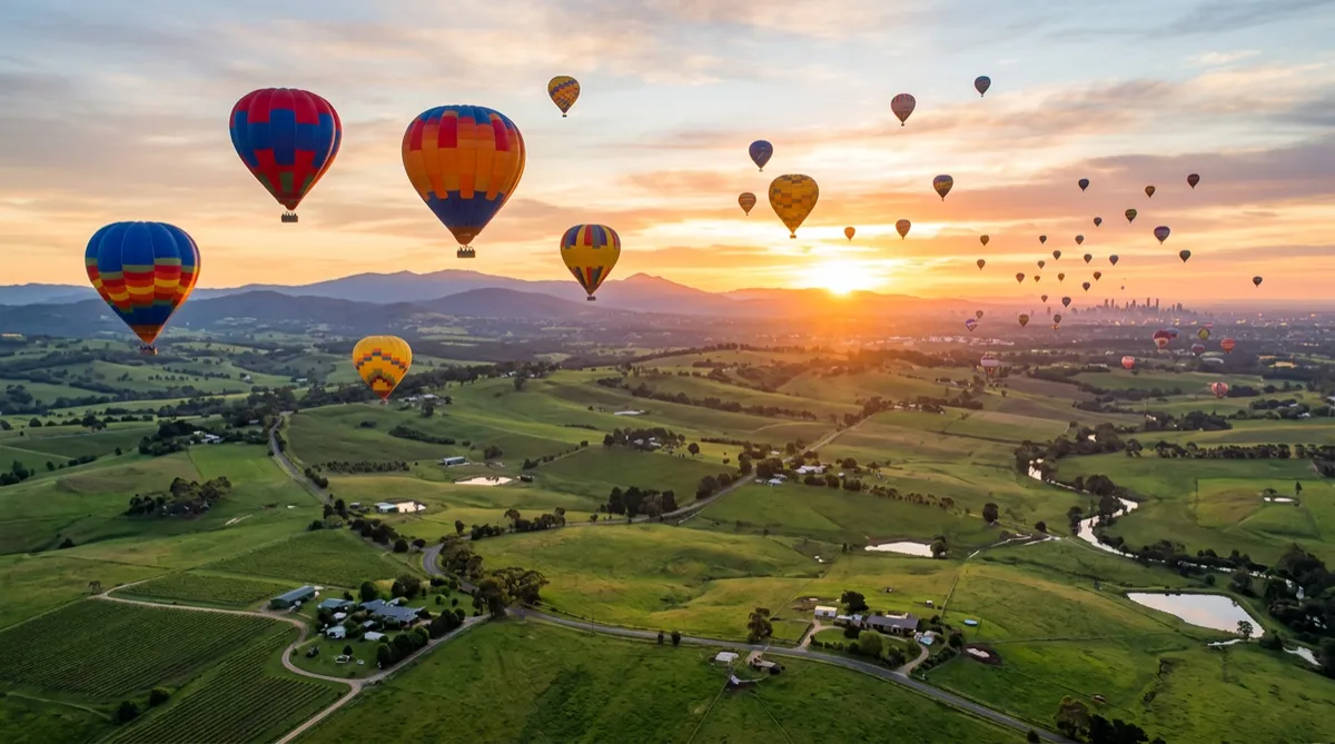 Melbourne hot air balloon experience at sunrise