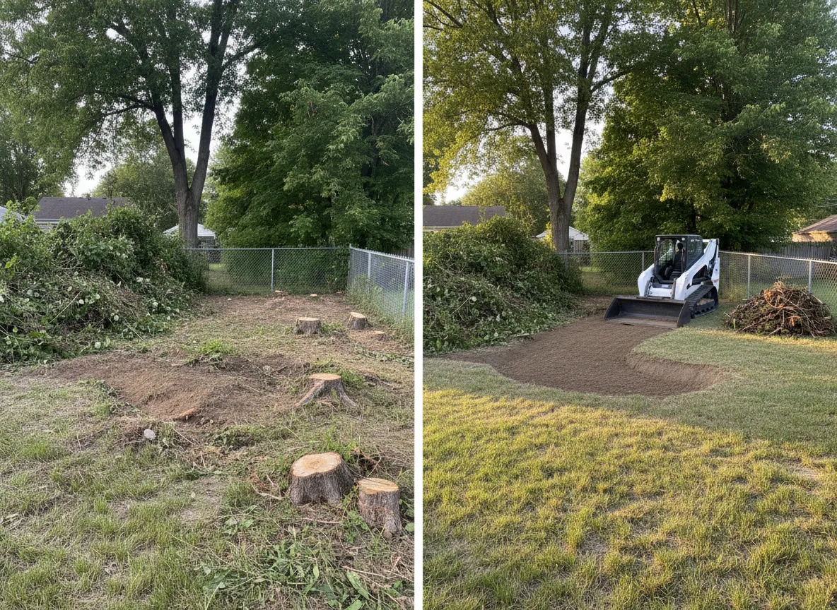 Land clearing and yard reshaping