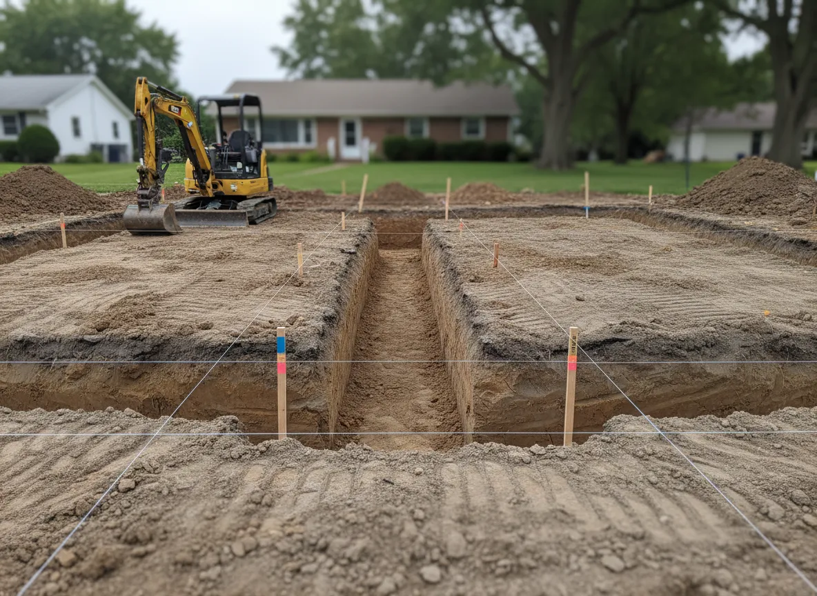 Foundation and trench excavation