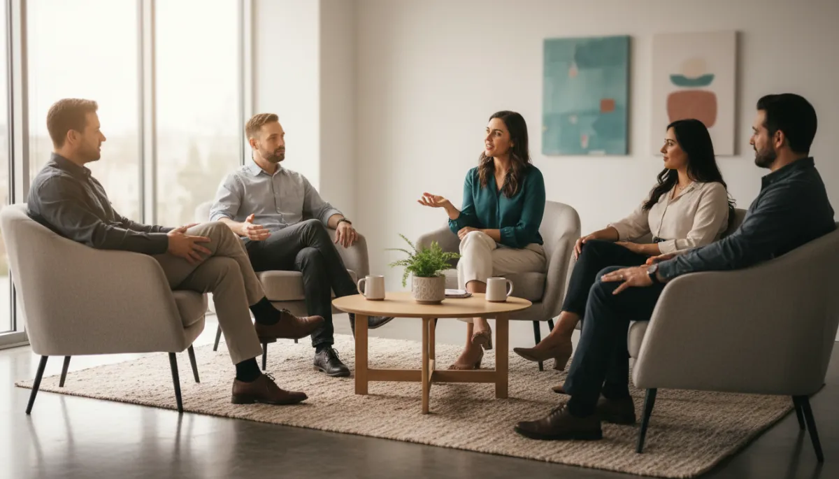 Group of diverse professionals in a coaching session