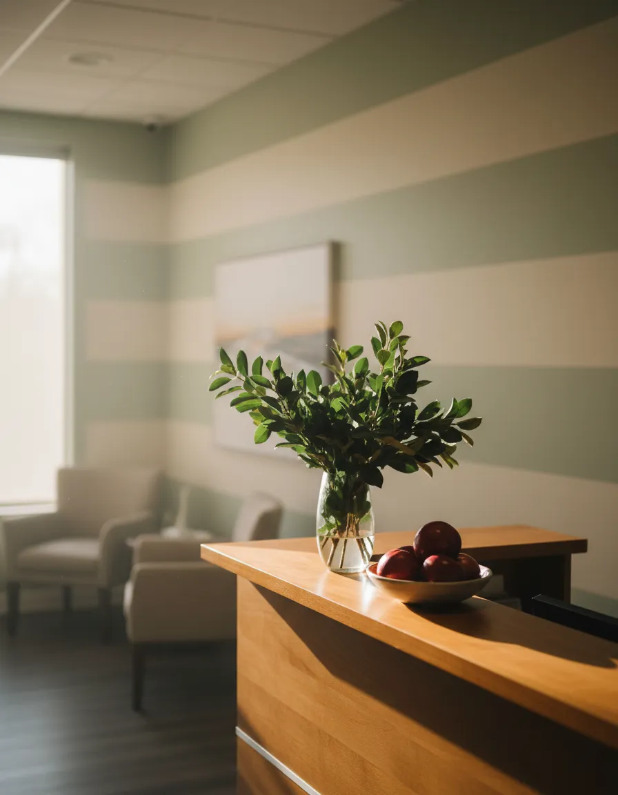 Warm clinic interior at The Apple Valley Clinic
