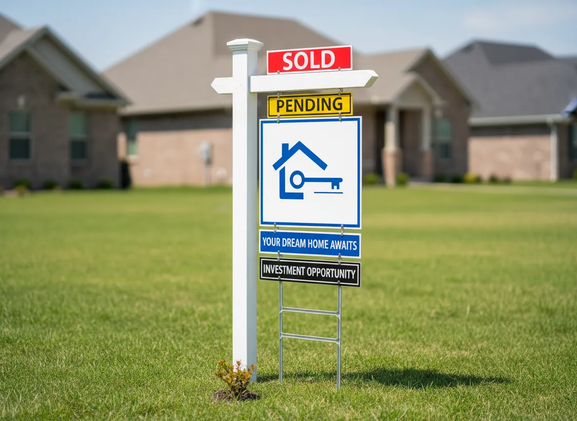 Real estate riders with sold and pending messages