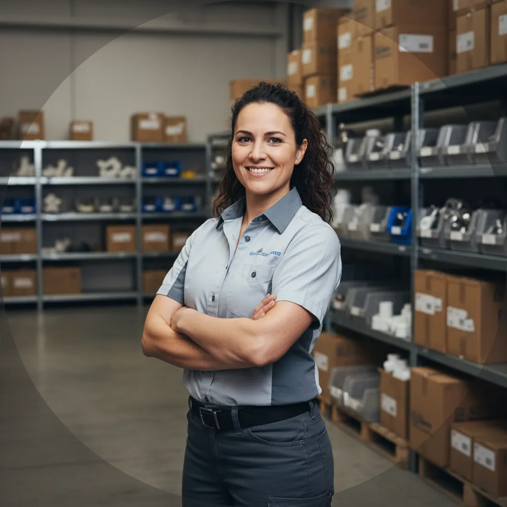 Plumbing company owner in warehouse