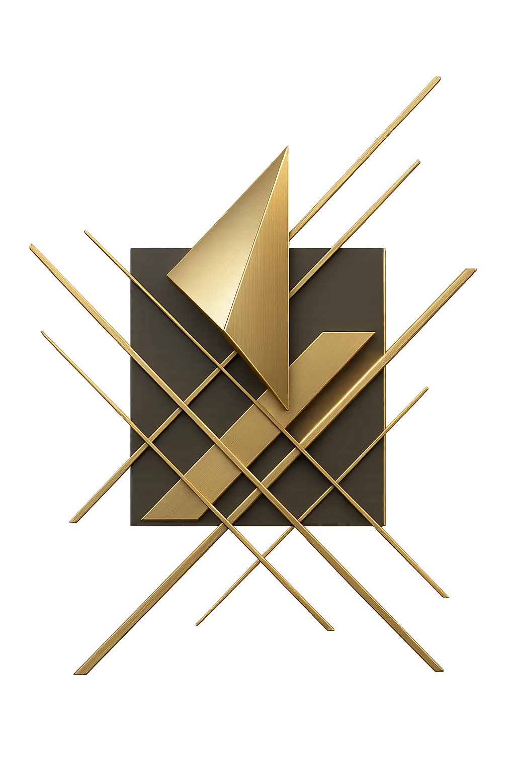 Architectural luxury brushed gold precision geometric motif capturing the mastery and elevated artistry of SMP