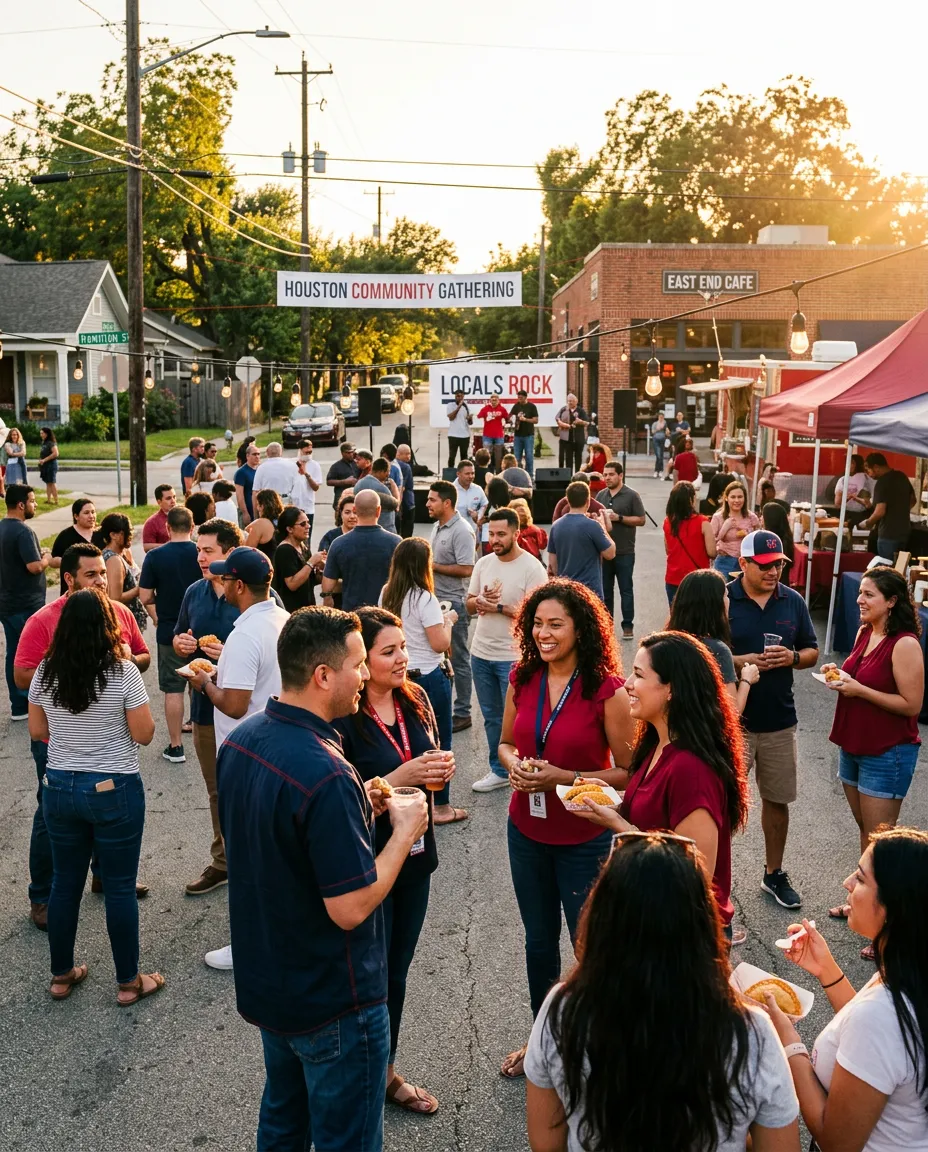 Engaged community gathering and local listeners in the Lake Houston and Humble area