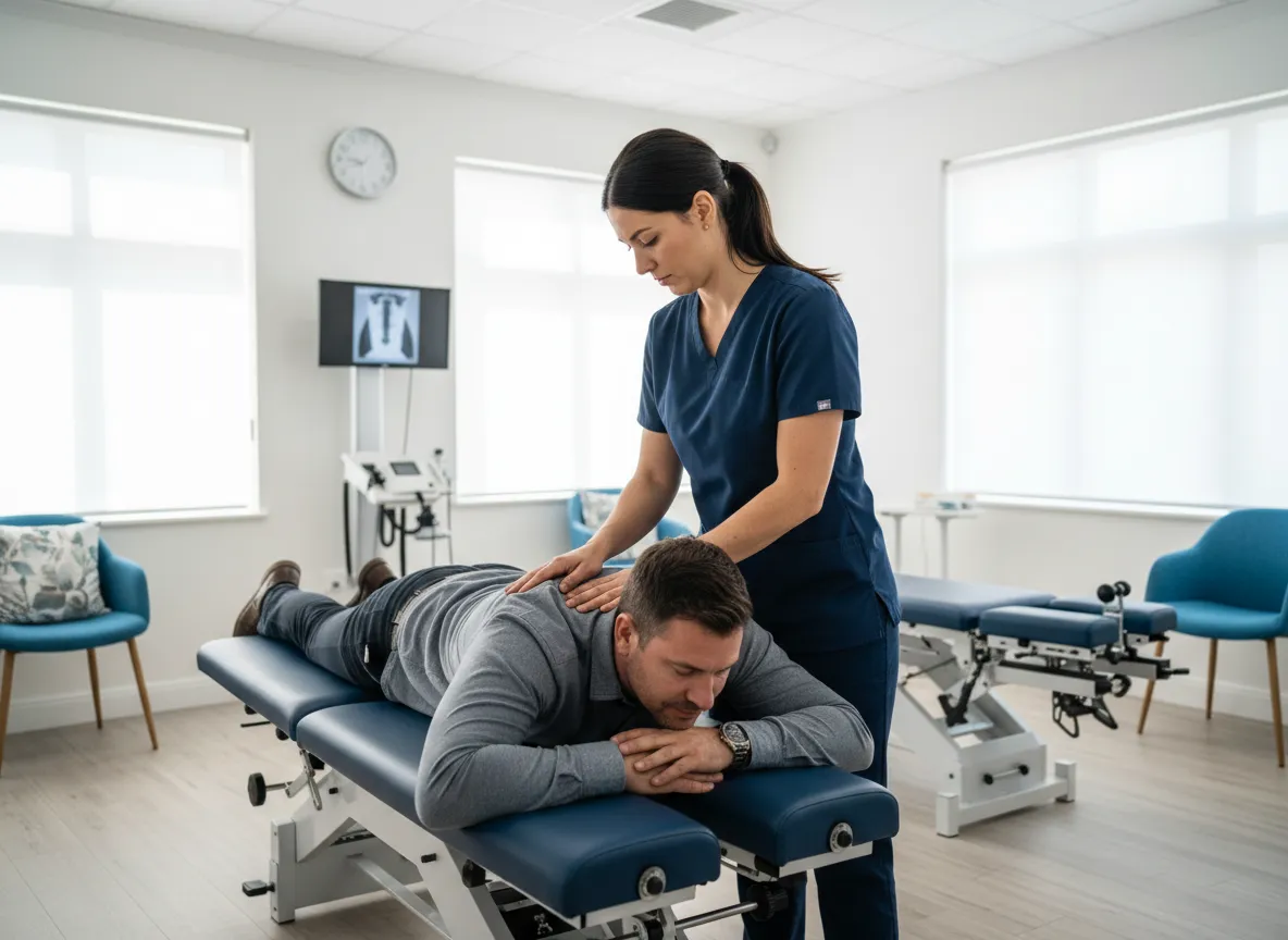 Pretoria Chiro chiropractor working with patient in modern clinic