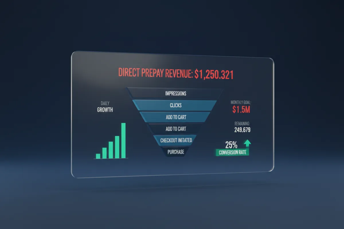 Dashboard showing direct prepay revenue