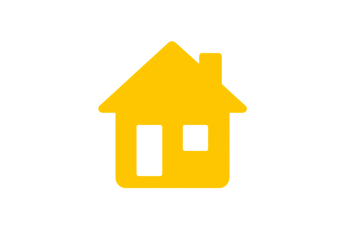 Golden house icon representing home improvement financing