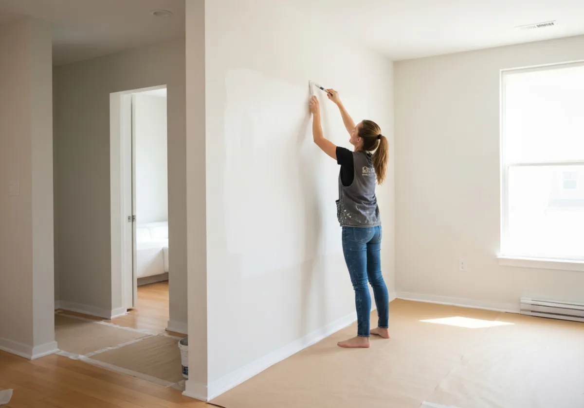 Peinture intérieure à Brossard (Québec) – peintre professionnel appliquant la peinture au rouleau