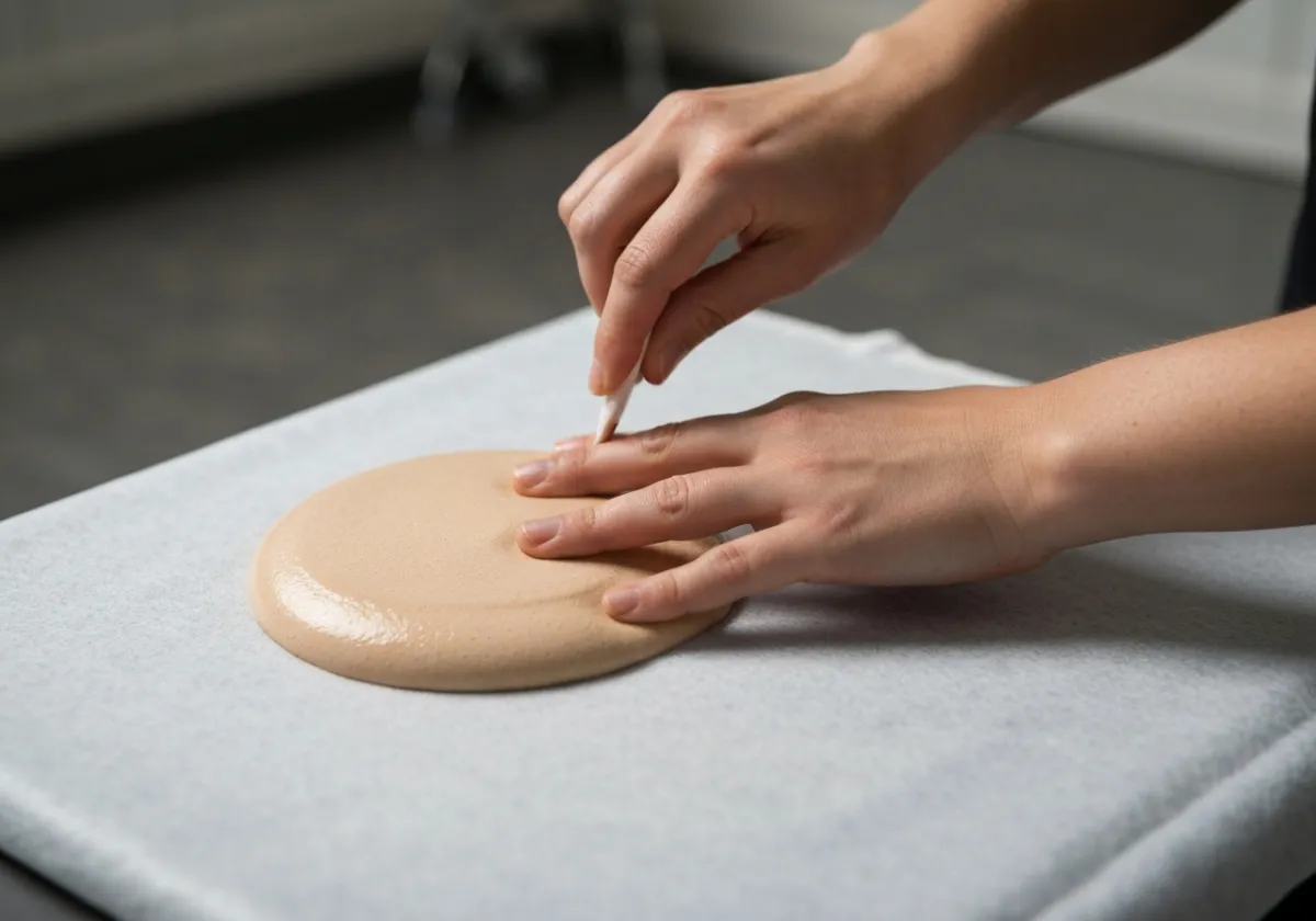 Finition des murs — application de la dernière couche de plâtre (skim coat), aucune personne, aucun visage