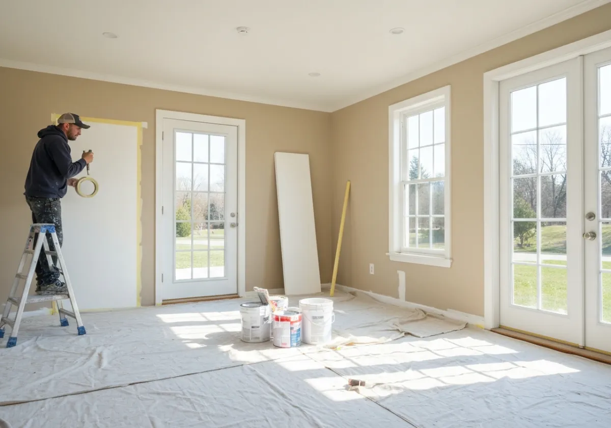 Peinture et rénovation à Terrebonne (Québec) — préparation du chantier (bâches, ruban, outils)
