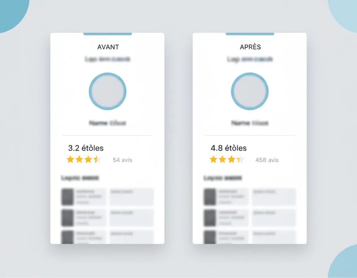 Profil Google avant/après - Plomberie Montréal