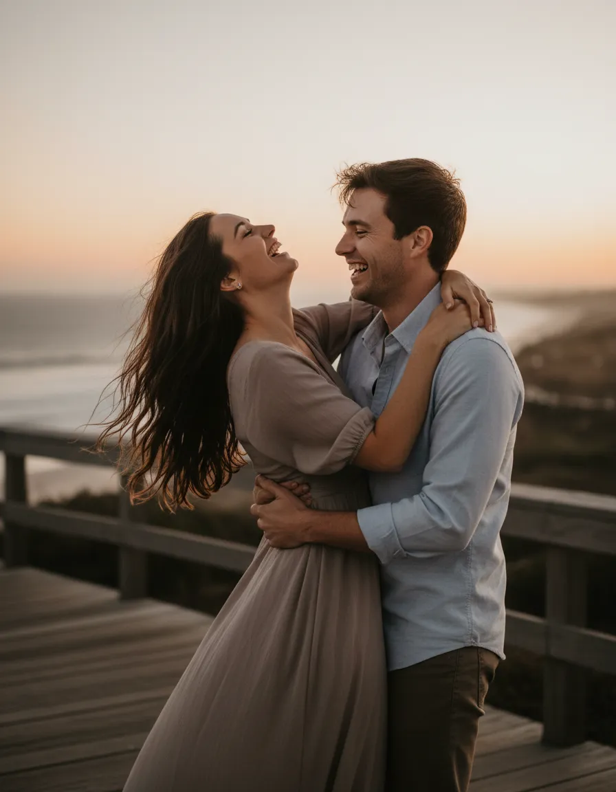 Romantic engagement photo