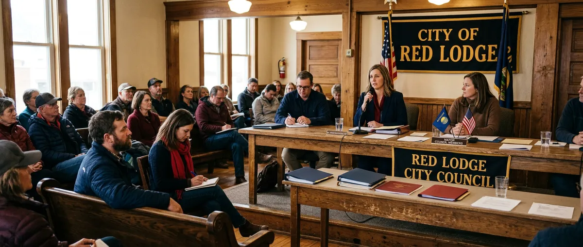 Red Lodge City Council meeting in session discussing East Bench infrastructure