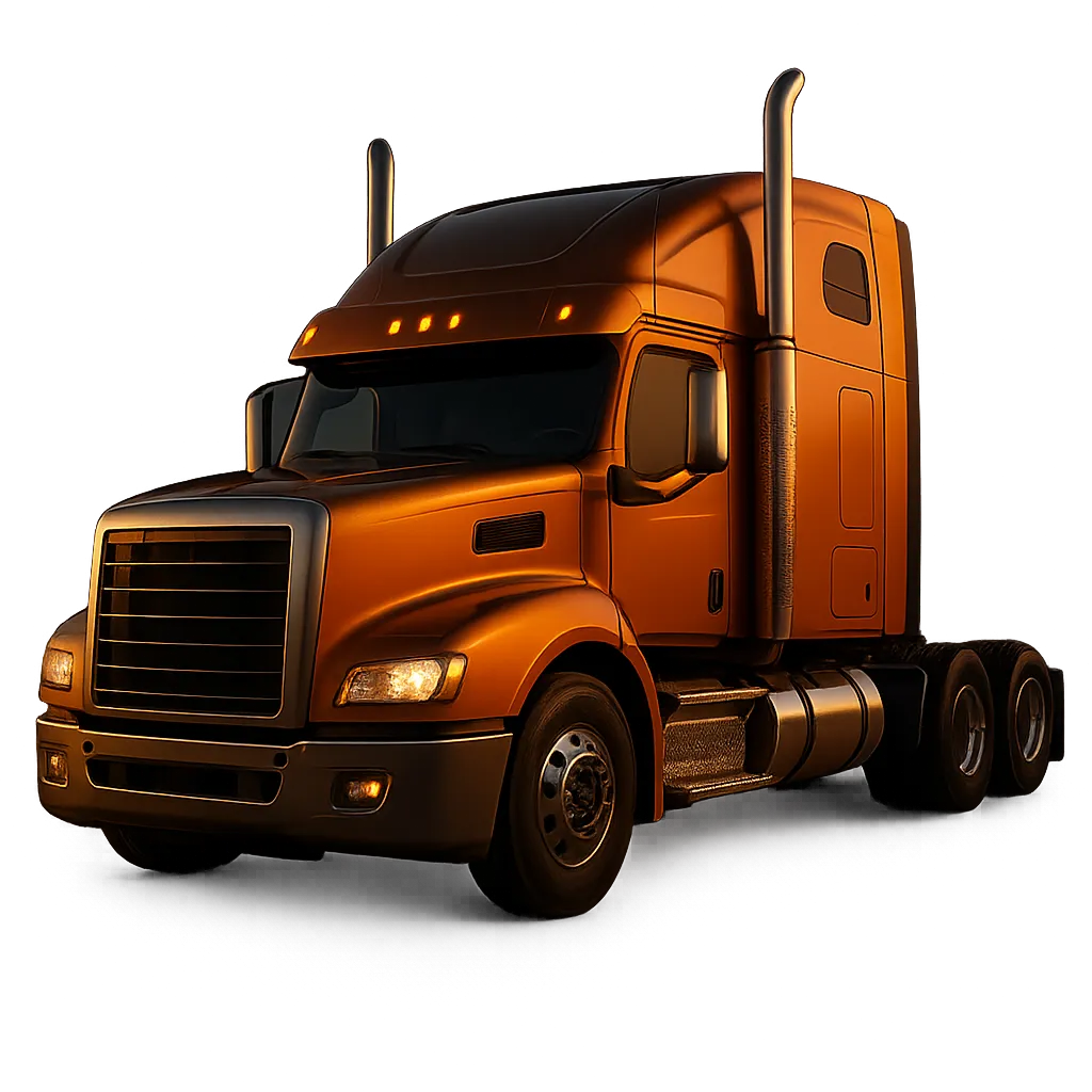 A modern, aerodynamic semi-truck cab rendered in high-definition.