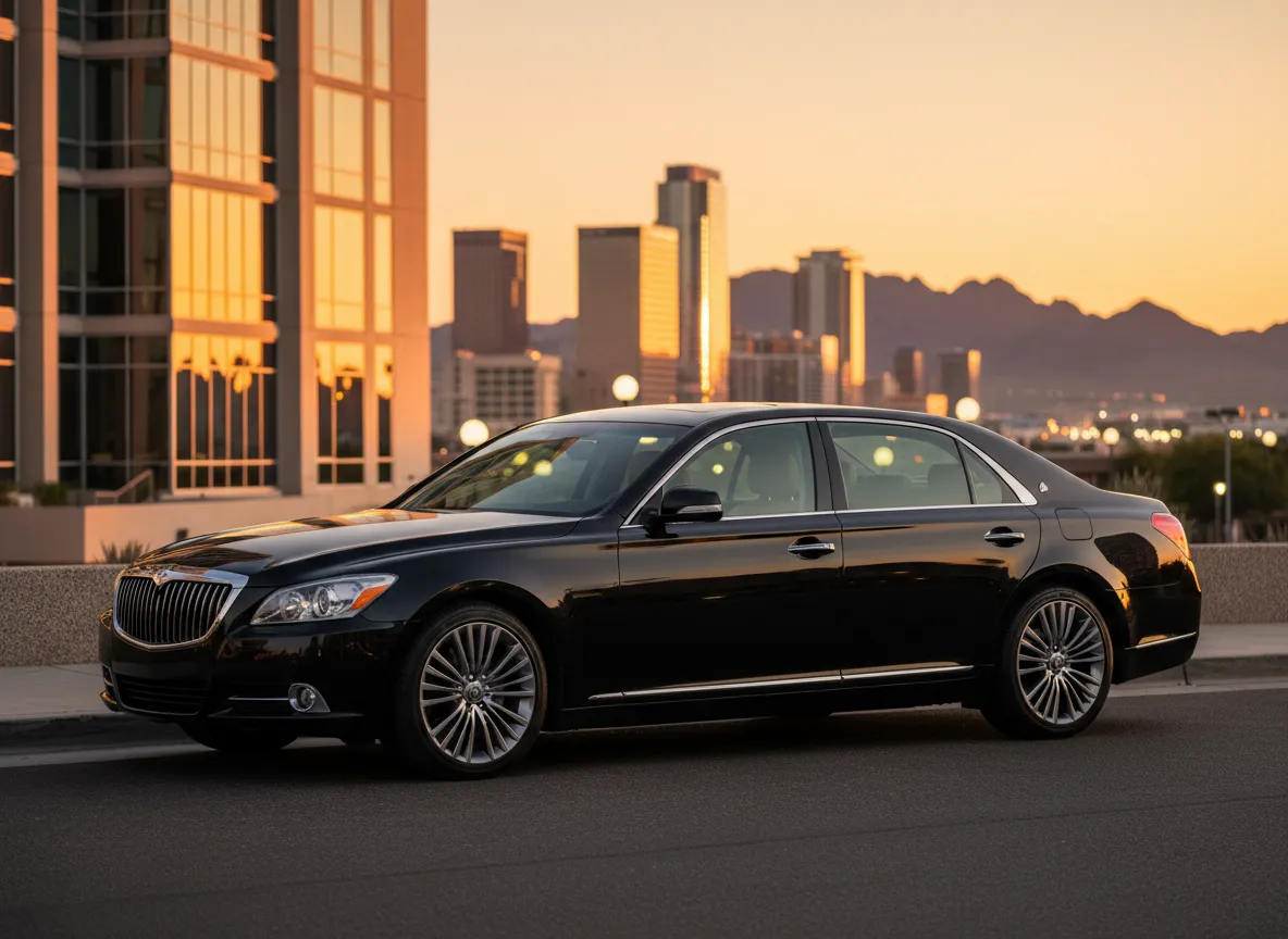 Luxury black sedan in Phoenix