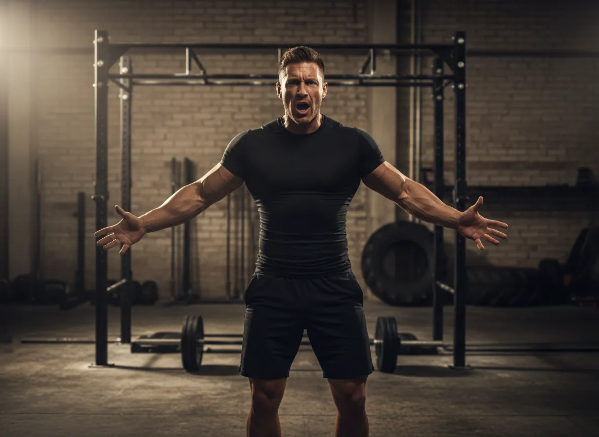 Coach Sam from Talk2Sam leading a high-intensity workout session