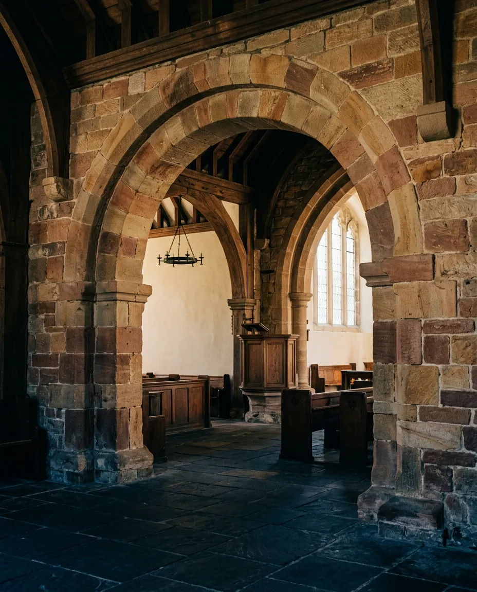 Architectural sanctuary arch representing diverse church traditions