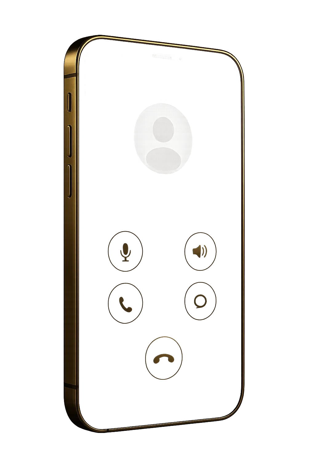Golden Signal AI Active Call Screen Mobile Interface Cutout