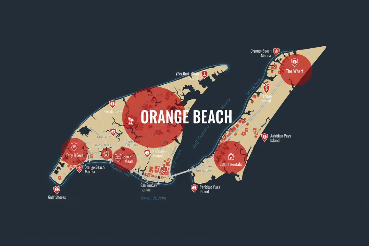 Orange Beach localized service map