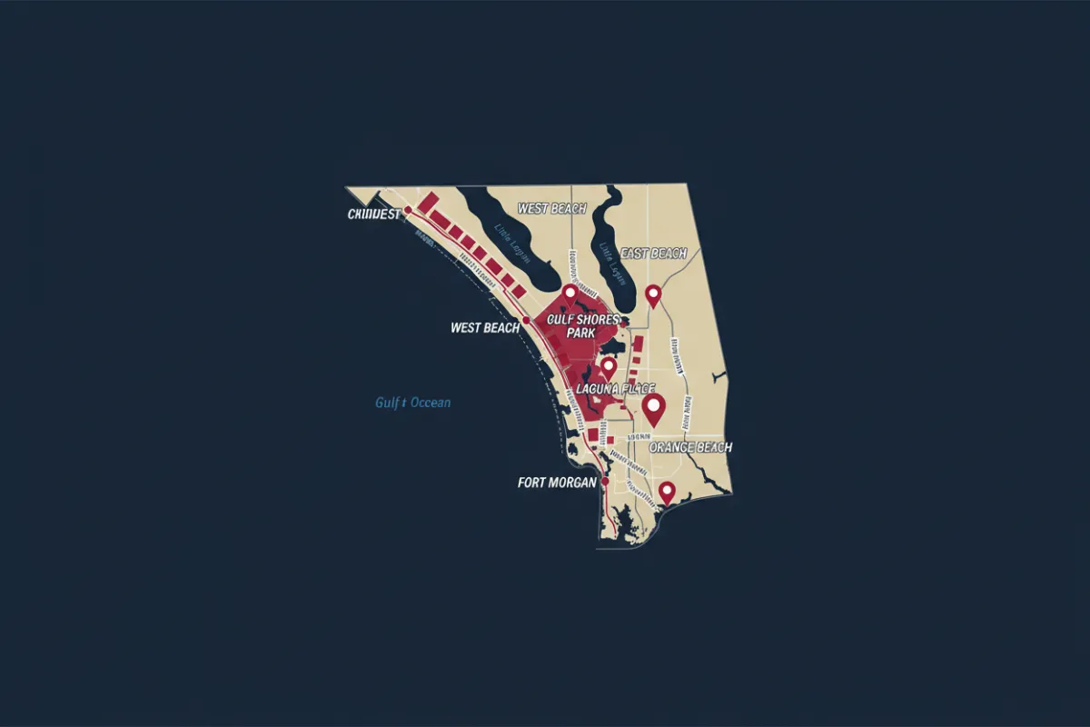Gulf Shores localized service map