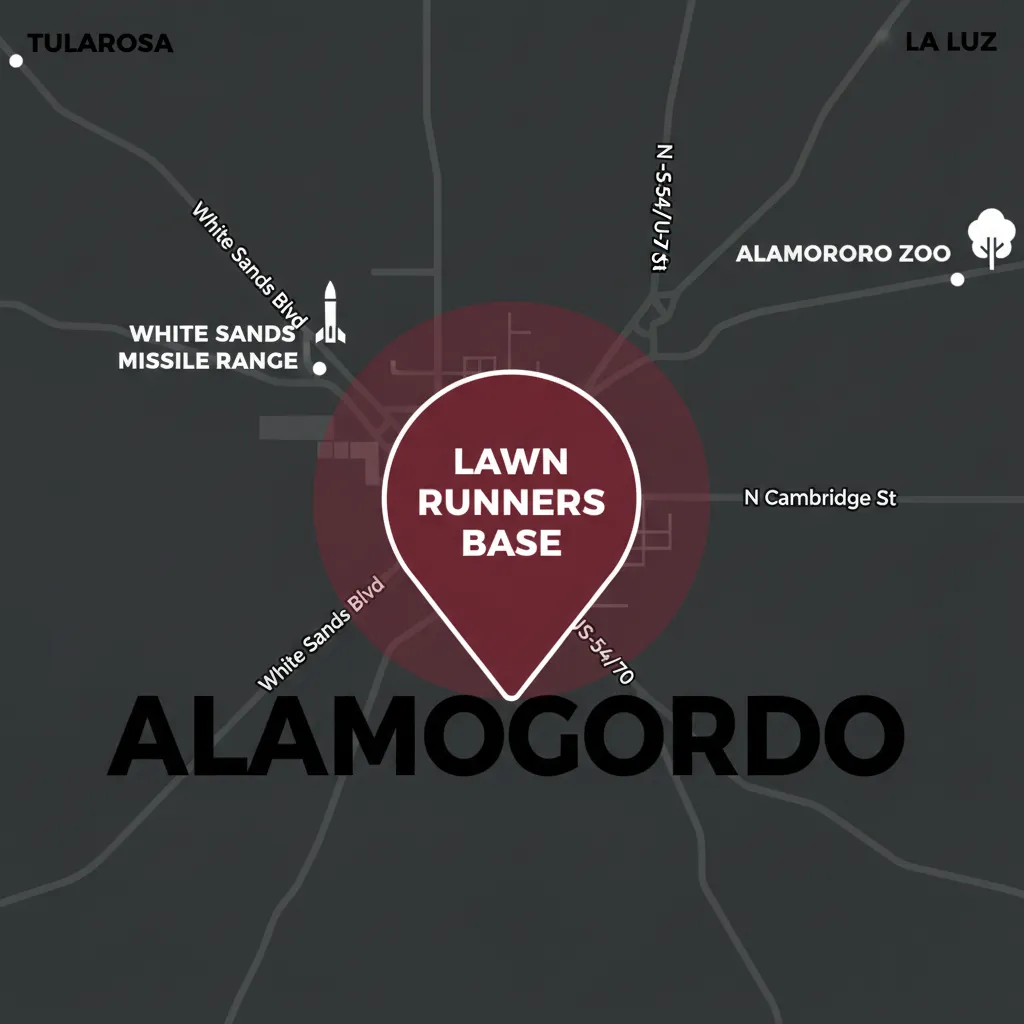Map showing Lawn Runners location in Alamogordo, NM