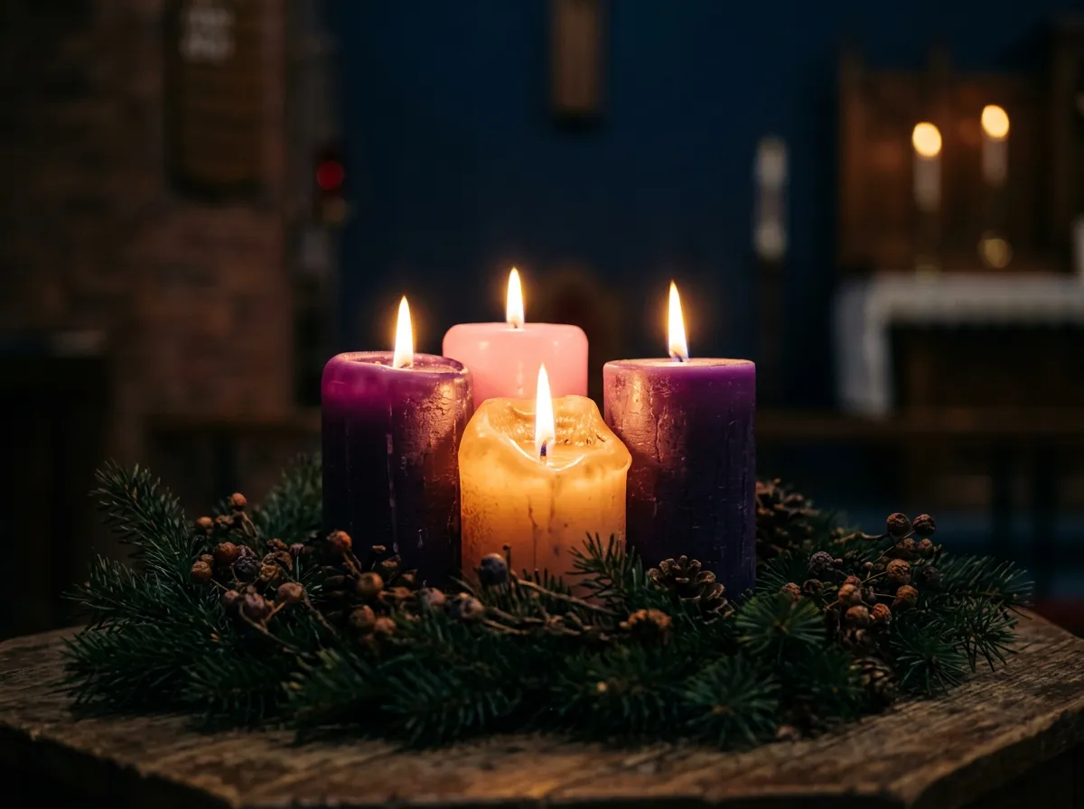 Fourth Advent candle of Love and radiant warm illumination