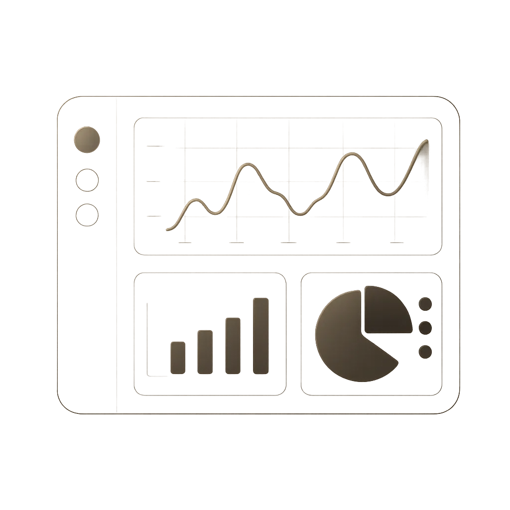 Floating minimalist AI automation dashboard interface mockup with warm organic glow