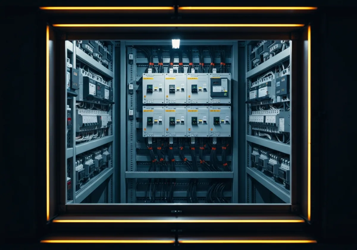 CBD commercial switchboard room with upgraded distribution gear and labelled circuits