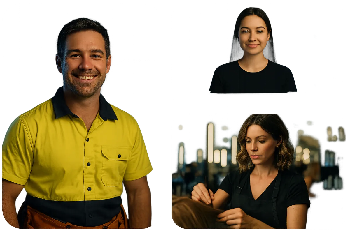 Australian service industry professionals using Hey Holly AI