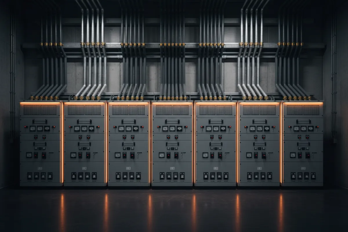 Commercial main switchboard room and office fit-out lighting