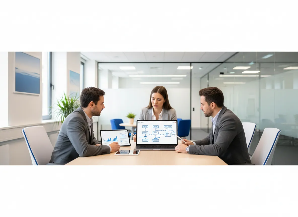 Equipo revisando flujos de trabajo