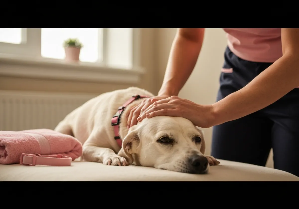 Dog getting a massage