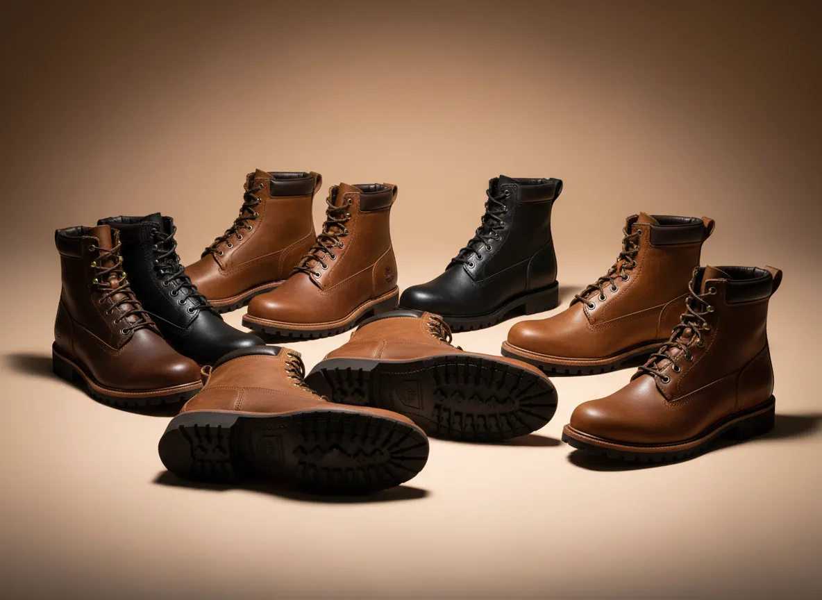 Botas Loblan y Timberland sobre fondo limpio