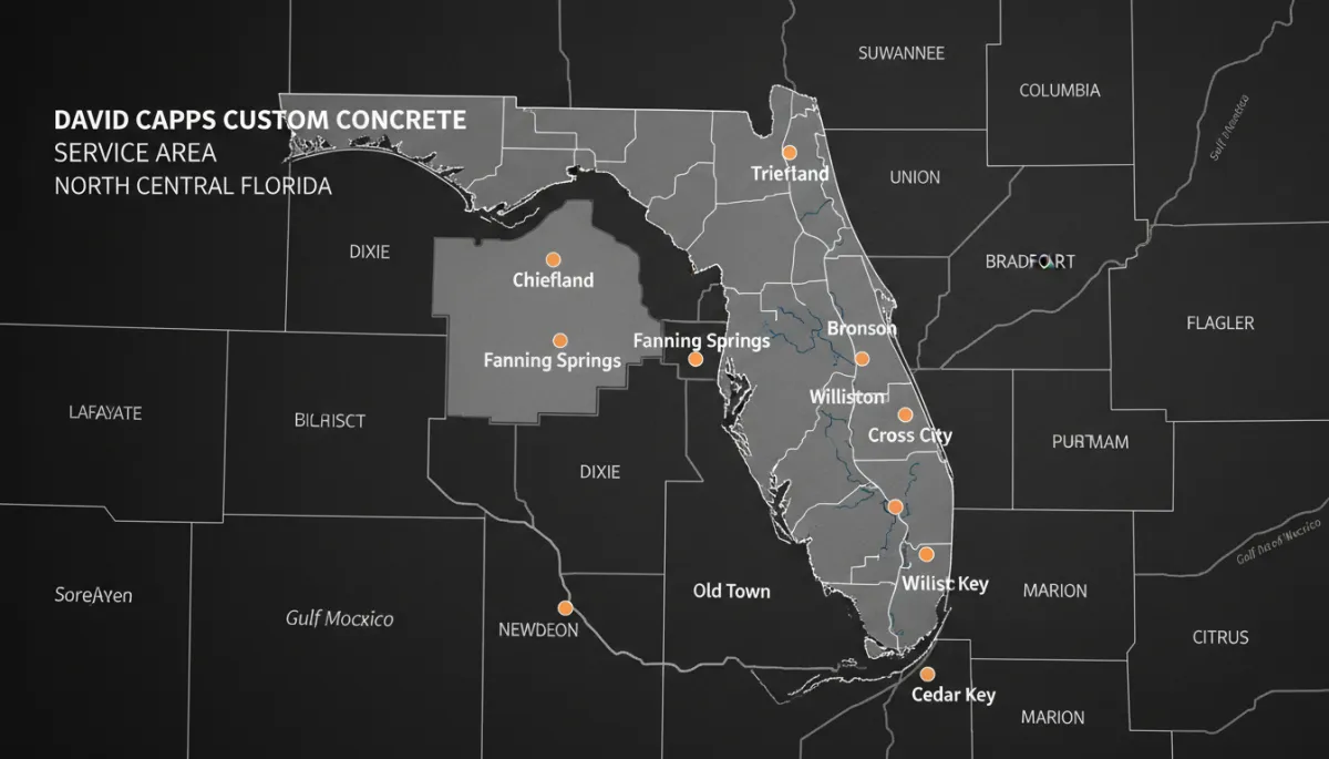 Map showing service area in North Central Florida