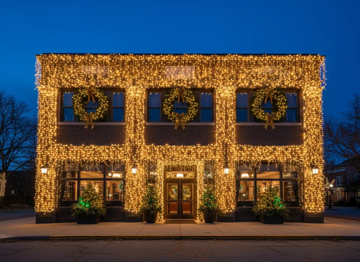 Recent Commercial Christmas Light Installation 1