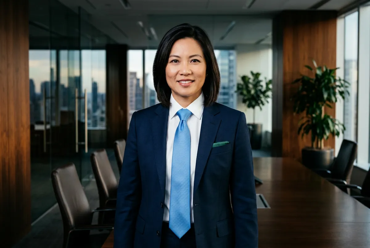 Managing Director conducting executive screening interview in a modern corporate boardroom