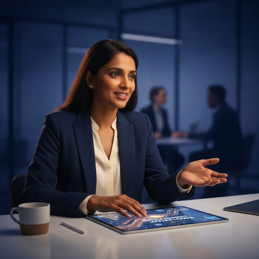 Caring Indian support specialist assisting a client, establishing authentic human connection