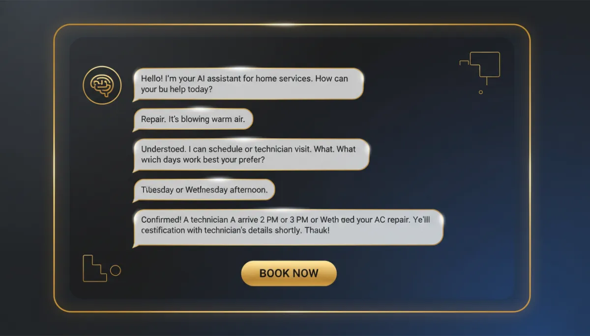 AI conversation mockup for home services