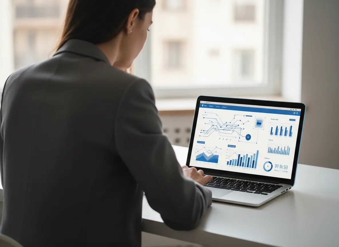 Entrepreneur scaling their business with metrics visible