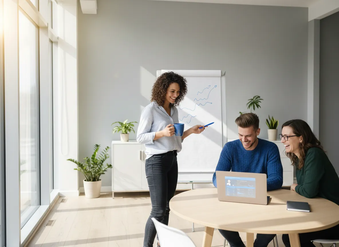 High-key team executing a modern marketing campaign