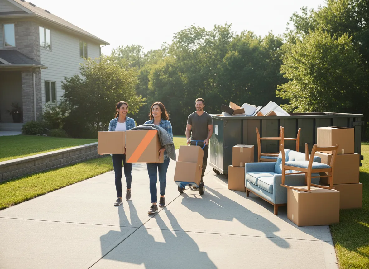 Tossing unwanted items during a residential move