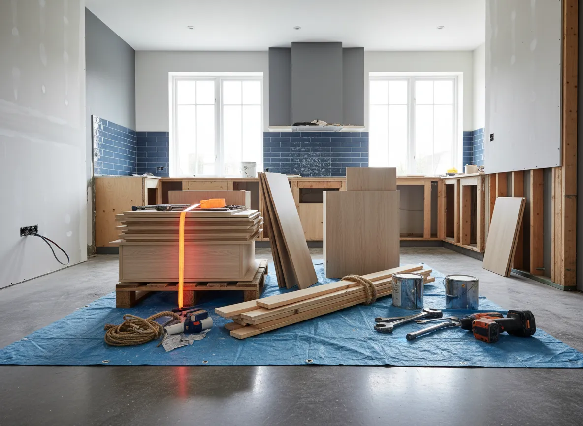 Kitchen or bathroom renovation debris