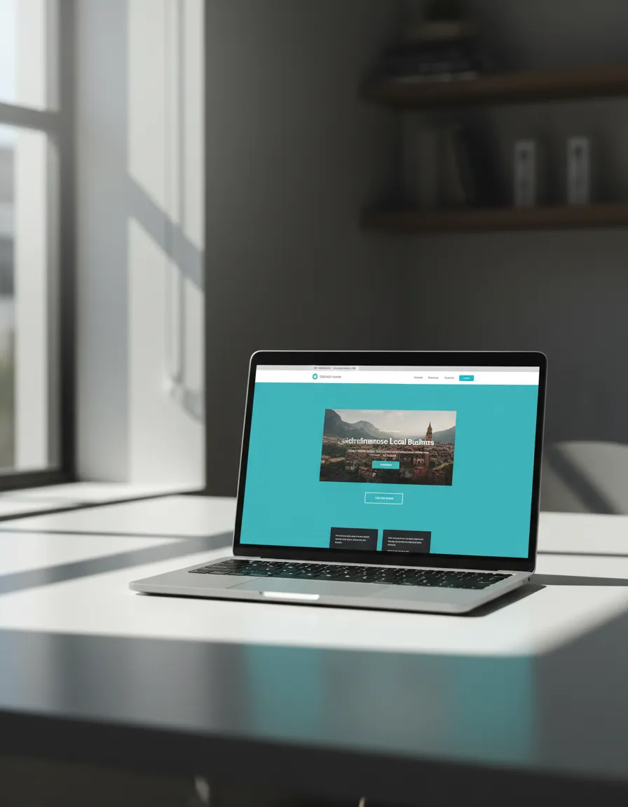 Sleek device mockup showing a high-converting local business website
