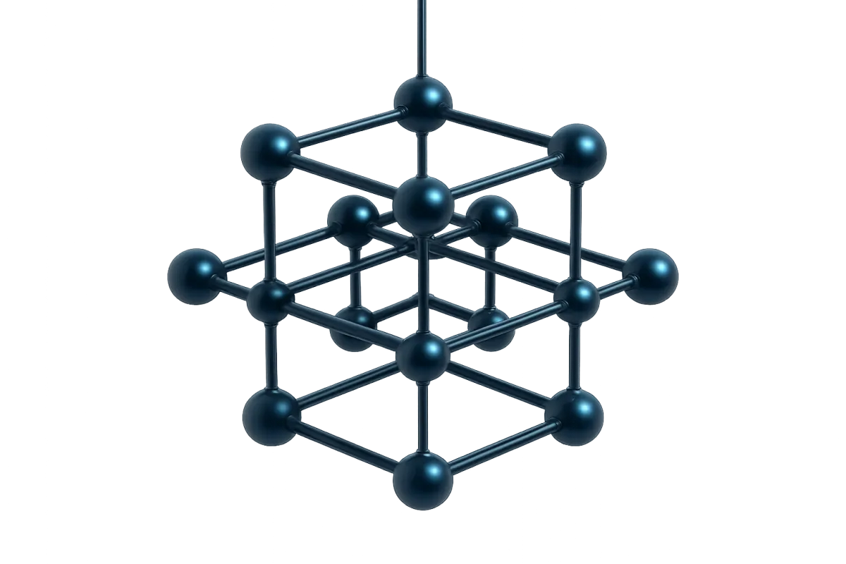 Monochrome hub schematic representing Quantum Basel commercial hardware integration